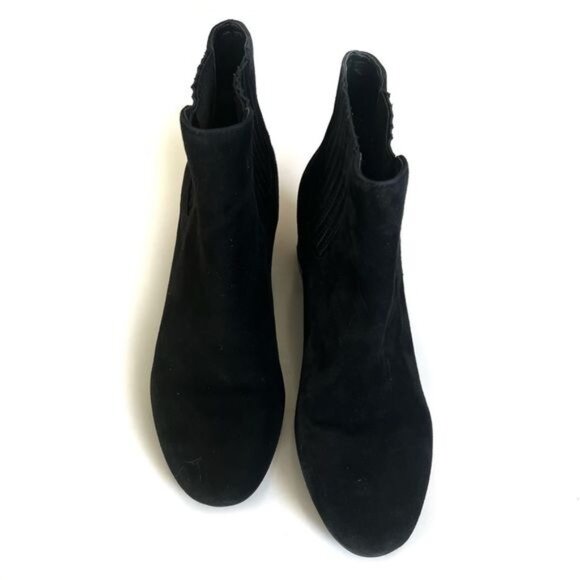 Kenneth Cole Black Velvet Gold Detail Heal Ankle Boots - 7.5 - Picture 7 of 8